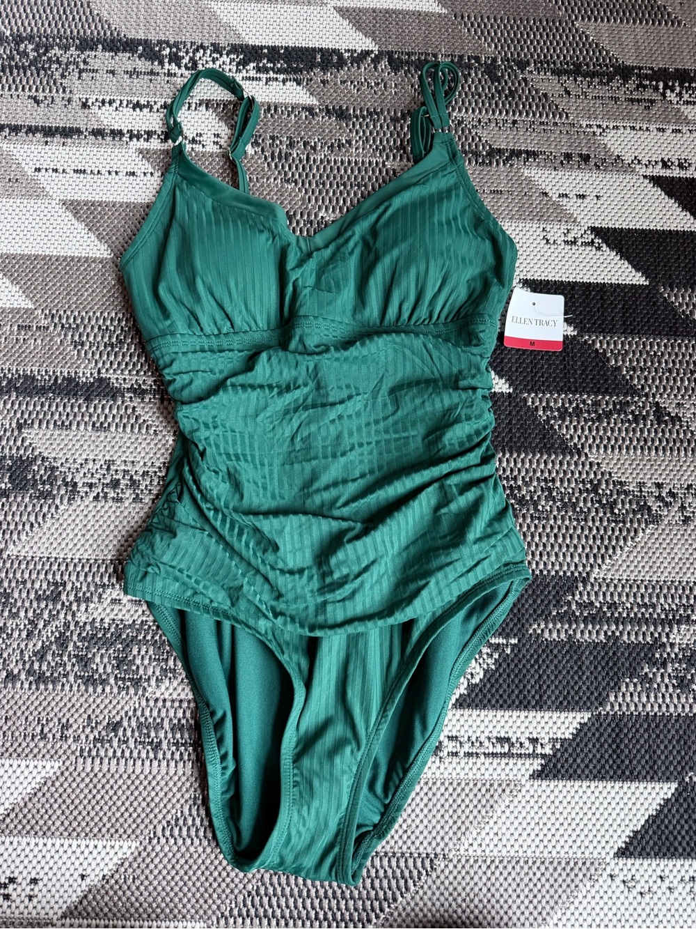 Ellen Tracy Emerald Green One-Piece Swimsuit